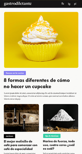 Creación de blog onlne de comida y cocina